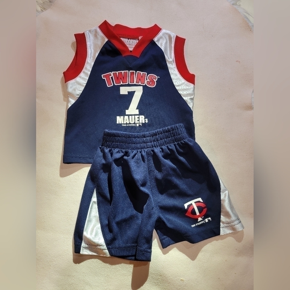 Genuine Merchandise Team Athletics Twins MLB Mauer 2 piece tank & shorts set 24m